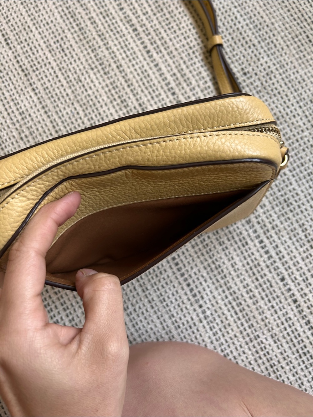 COACH Yellow Pebbled Leather Crossbody with Princess Belle - Picture 5 of 11